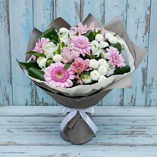 Букет цветов из:  Герберы, Альстромерии и Хризантемы в Кумылженской