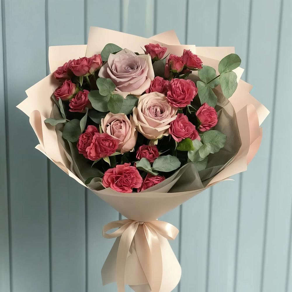 Букет цветов из: Гвоздики и Розы в Кумылженской