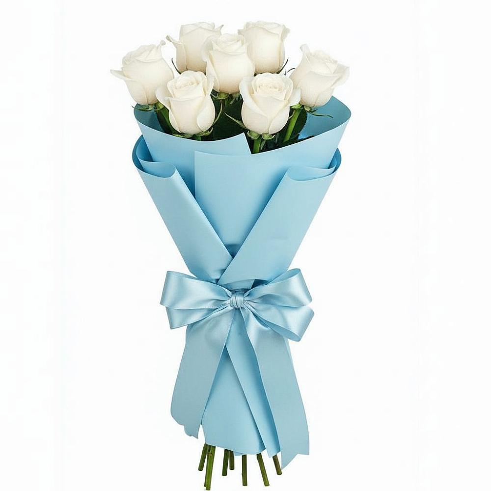 Букет 7 белых роз Проуд в Кумылженской