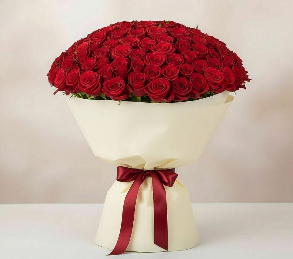 Букет 101 Красная роза Милано в Кумылженской