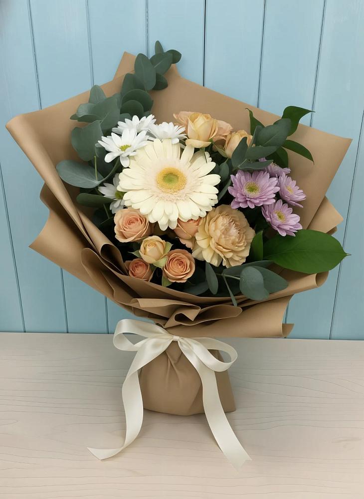 Букет цветов из: Герберы и Хризантемы в Кумылженской