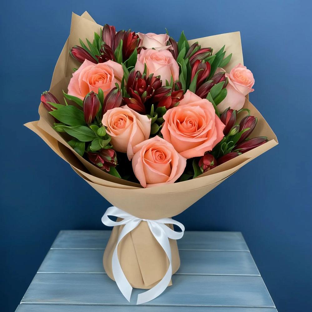 Букет цветов из: Розы и Альстромерии в Кумылженской