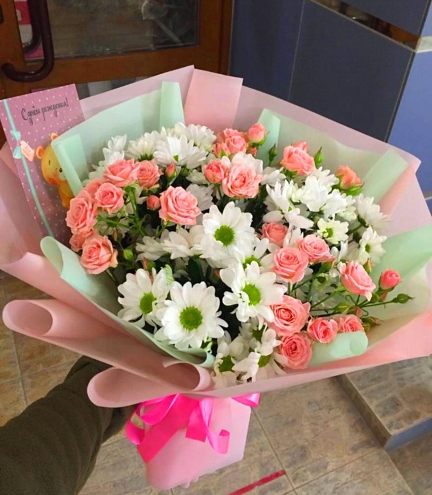 Букет цветов из: Розы и Хризантемы в Кумылженской