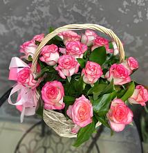 Цветочная композиция из Розы в корзине #REPLACE_PRED# Кумылженской