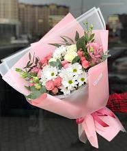 Букет цветов из:  Розы, Лизиантусы и Хризантемы в Кумылженской