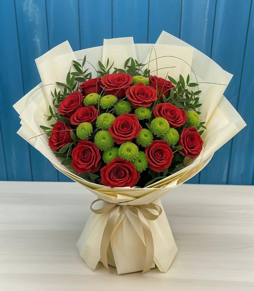 Букет цветов из: Розы и Хризантемы в Кумылженской